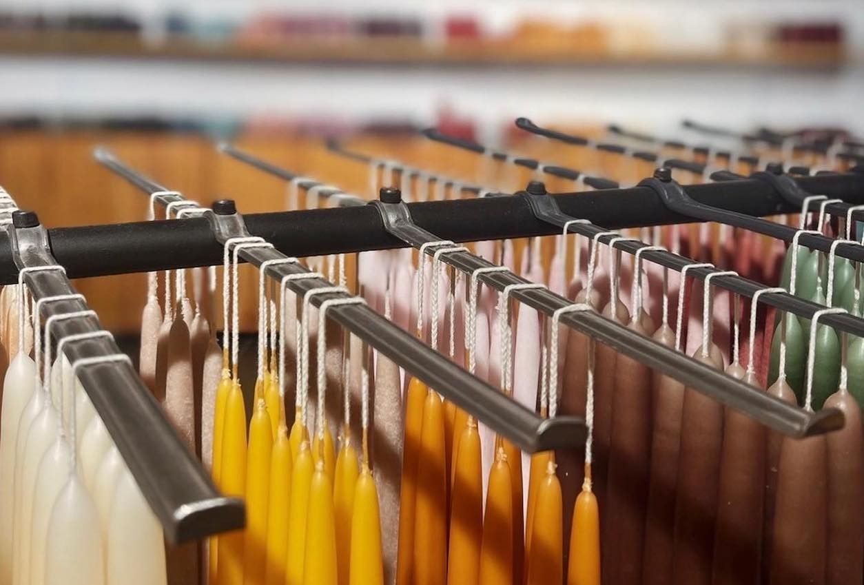 Foto: Hängende Kerzen nach der Produktion.