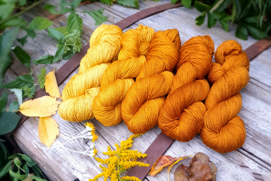 Foto: Zeigt unterschiedliche Wollen in Herbstfarben