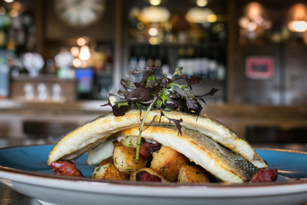 Foto: Gericht mit Fisch und Salat