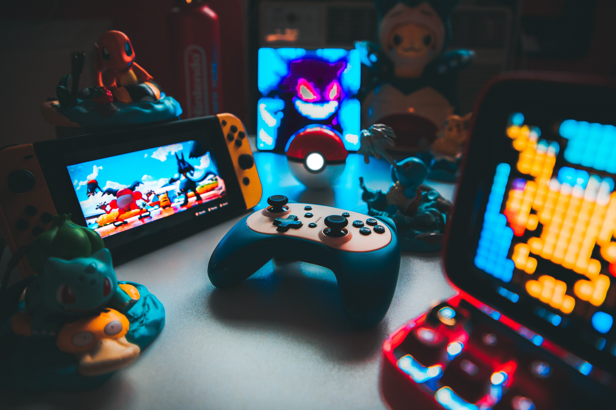 Foto: Retro Games auf einem Tisch